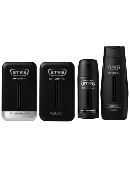 Luksusowy zestaw dla mężczyzn: Woda toaletowa + Woda po goleniu + Dezodorant + Żel STR8 Original 5201314153528
