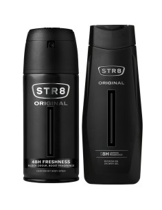 Praktyczny zestaw dla mężczyzn: Dezodorant w sprayu + Żel pod prysznic STR8 Original 5201314153528 2