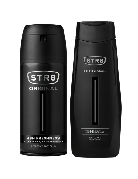 Praktyczny zestaw dla mężczyzn: Dezodorant w sprayu + Żel pod prysznic STR8 Original 5201314153528
