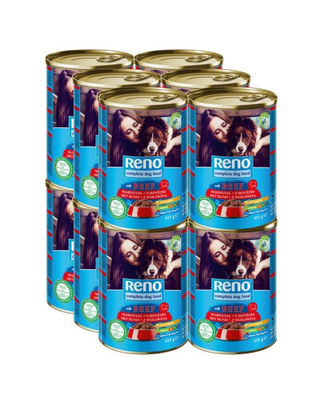 Puszka mokrej karmy dla psa z wołowiną w sosie Reno 12x415g 5999546174618
