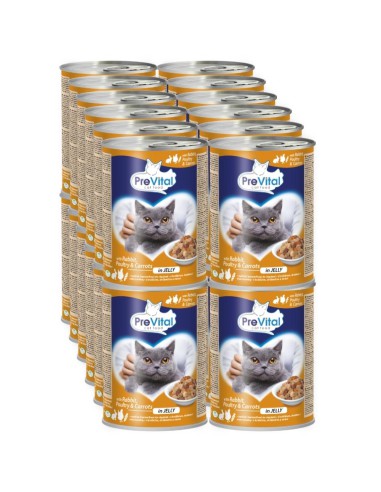 Puszki dla kotów drób oraz królik puszka 24 x 415g PreVital 5999546172089 5