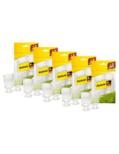 Plastikowe kieliszki na nóżce 40ml 30szt Jan Niezbędny 5900536252902
