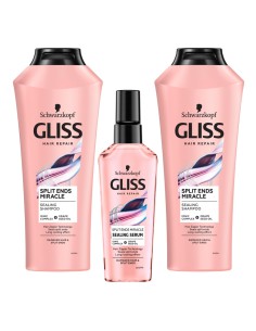 Zestaw na rozdwojone końcówki włosów 2x szampon + serum Gliss Kur 3838824413341 2