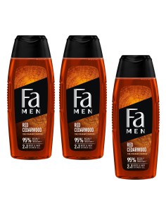Zestaw męskich żeli pod prysznic 2w1 3x 400ml Fa Men Red Cedarwood 3838824413525 2