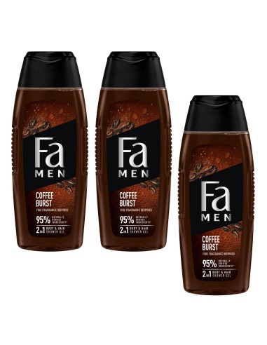 Żel pod prysznic 2w1 zestaw 3x 400ml Fa MEN Coffee Burst 3838824413532