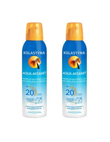 Aqua Aksamit nawilżająca emulsja do opalania w sprau SPF 20 150 ml 5900536333199