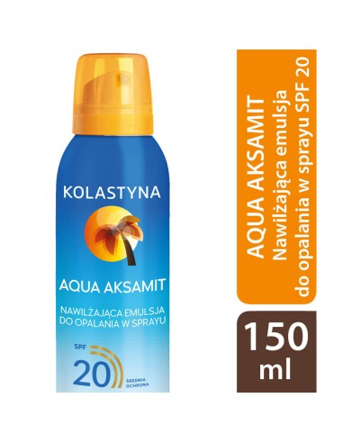 Aqua Aksamit nawilżająca emulsja do opalania w sprau SPF 20 150 ml 5900536333199 3