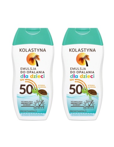 Emulsja do opalania dla dzieci SPF 50 Kolastyna 2x150 ml 5900536341248