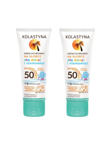 Krem ochronny dla dzieci i niemowląt SPF 50  Kolastyna 2x75 ml 5900536341347