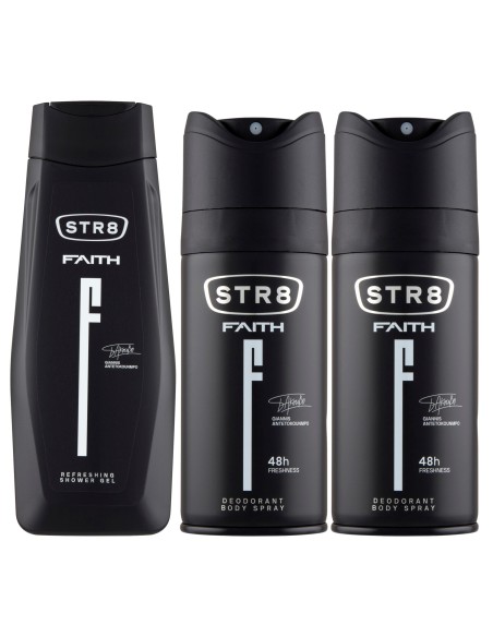 Zestaw 2x Dezodorant do ciała + Żel pod prysznic  STR8 Faith 5201314157557