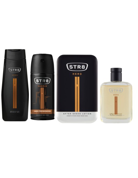 Zestaw kosmetyków męskich: Woda po goleniu + Dezodorant + Żel pod prysznic STR8 Hero 5201314107149