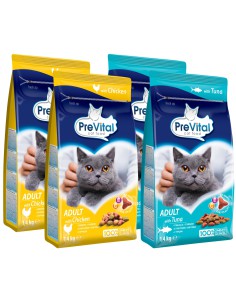 Sucha karma dla dorosłego kota kurczak tuńczyk 1,4kg 4szt PreVital Adult 5999566111167 2