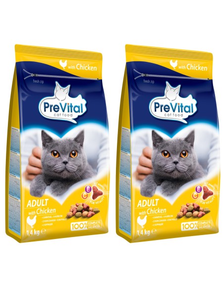 Sucha karma dla dorosłego kota kurczak tuńczyk 1,4kg 4szt PreVital Adult 5999566111167 2