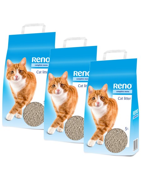 Naturalny żwirek bentonitowy dla kota Reno 3x5kg 8595606400061