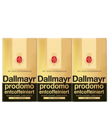 Mielona  kawa bezkofeinowa Zestaw 3 x 500g Dallmayr Prodomo 4008167113713