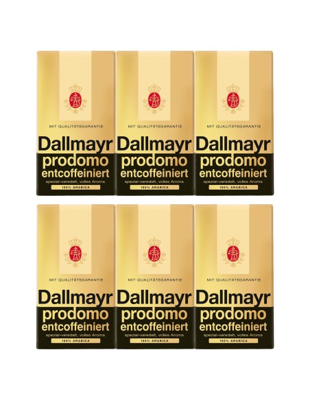 Bezkofeinowa kawa Prodomo  mielona Zestaw 6 x 500g Dallmayr 4008167113713