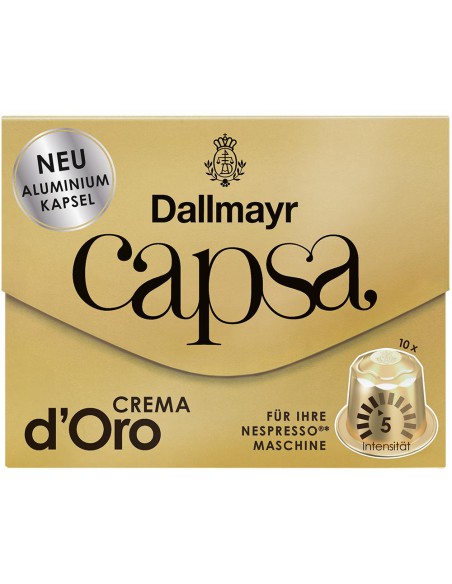 Kawa w kapsułkach Nespresso Zestaw 100 kaps Dallmayr Capsa Crema d` Oro 4008167011200 3