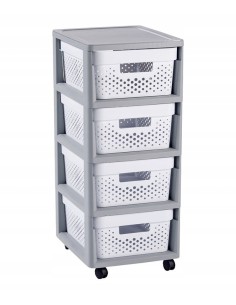 Ażurowy regał na kółkach 4 szuflady 4x11l Curver Infinity 3253924356006 2