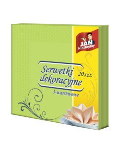 Serwetki dekoracyjne zielone 40x40cm 20szt Jan Niezbędny 5900536263793 2