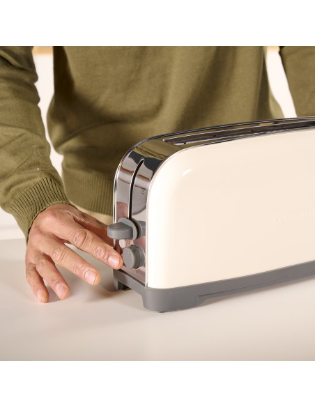Kremowy toster o mocy 850W Taurus Vintage Single Cream - Opiekacze i tostery Kremowy toster o mocy 850W Taurus Vintage Single Cream 8414234606587 8