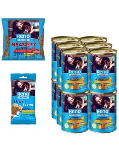 Mokra karma dla psa z kurczakiem Reno 12x415g + przysmaki GRATIS 5999546174625 2