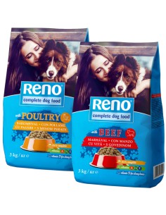 Sucha karma dla psa z wołowiną i drobiem Reno 2x3kg 5999508134421 2