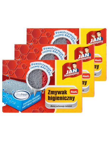 Zmywak higieniczny antybakteryjny 12szt Jan Niezbędny 5900536303628 3
