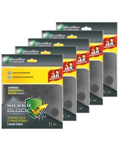 Ściereczka mikrofibra z jonami srebra 5szt Jan Niezbędny Silver Block 5900536343075 2