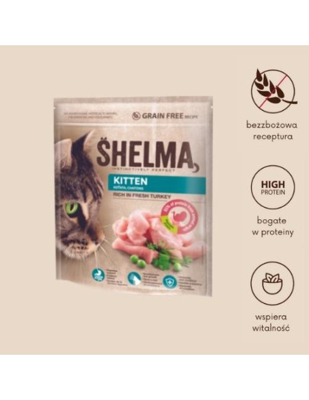 Smaczna karma bezzbożowa dla kociąt z indykiem Shelma 750g - Sucha karma dla kota Smaczna karma bezzbożowa dla kociąt z indykiem Shelma 750g 8595606405301 7
