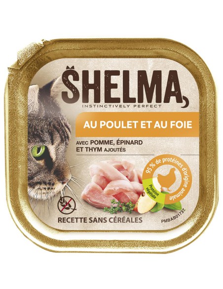 Aksamitny pasztet dla kota z kurczakiem i wątróbką Shelma Alucup, 100 g 8710558002433