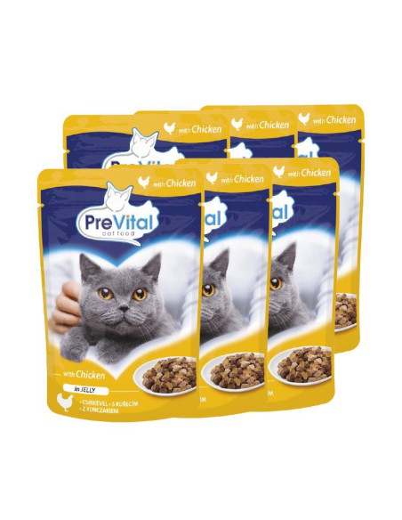 Saszetki kociej karmy mix mięsa oraz ryby 24 x 100g PreVital 5999508137996 9