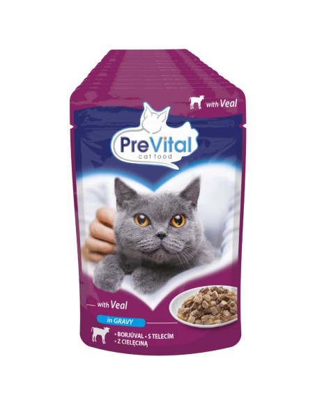 Karma z cielęciną mokra dla kotów dorosłych 12x100g PreVital - Mokra karma dla kota Karma z cielęciną mokra dla kotów dorosłych 12x100g PreVital 5999508137996 4