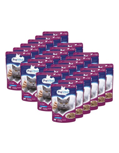 Zapas karmy w saszetkach dla kota Mix smaki mięsne 112 x 100g PreVital 5999546172768 9