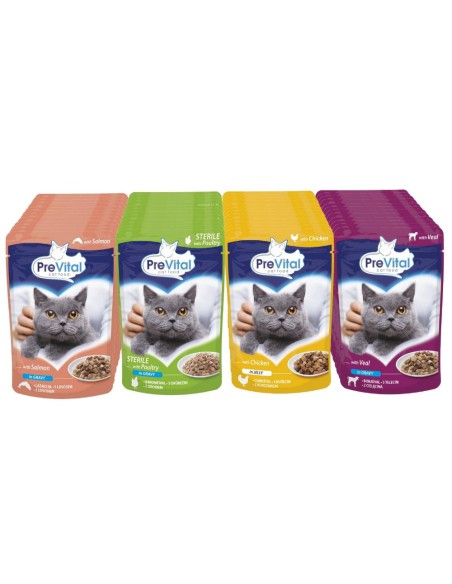 Wielopak saszetek dla kota Mix smaków mięso ryba PreVital, 48x100 g 5999546172034 12
