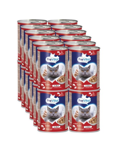Karma z wątróbką i wołowiną mokra dla kotów 24 x 415g PreVital 5999546172072 10