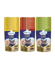 Saszetki zestaw dla kotów mix mięso ryba 72x85g PreVital Fillet 5999546175936 2