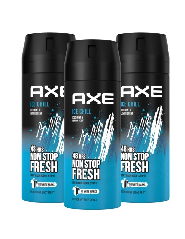 Dezodorant spray dla mężczyzn w zestawie Axe Ice Chill 3x150 ml 8710447497357