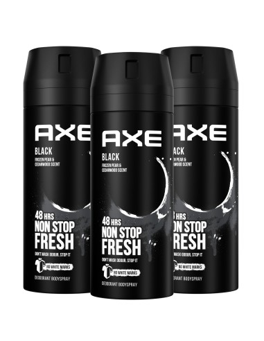 Zestaw dezodorantów dla mężczyzn w sprayu AXE Black 3x150 ml 8712561614122