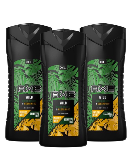 Żel pod prysznic dla mężczyznw zestawie Axe Wild Mojito 3x400ml 8717163947739