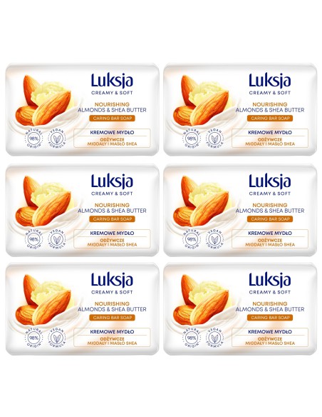 Migdałowe mydło w kostce masło shea 6 x 90 g Luksja 5900536348766