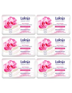 Kremowe mydło z proteinami mleka w kostce róża 6 x 90 g Luksja 5900536348742 2
