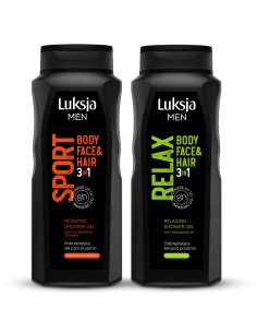 Żele dla mężczyzn pod prysznic mix Zestaw 2x500ml Luksja Care Pro MEN Active 5900536349022 2