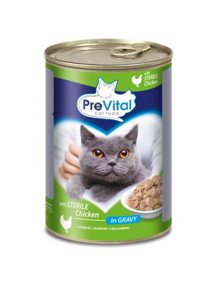 Smaczna karma mokra dla kotów sterylizowanych PreVital Sterile, kurczak 415 g 5999566110016