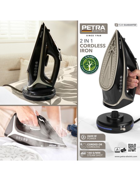 Bezprzewodowe żelazko parowe 2w1 2600W Petra 5054061109702 10