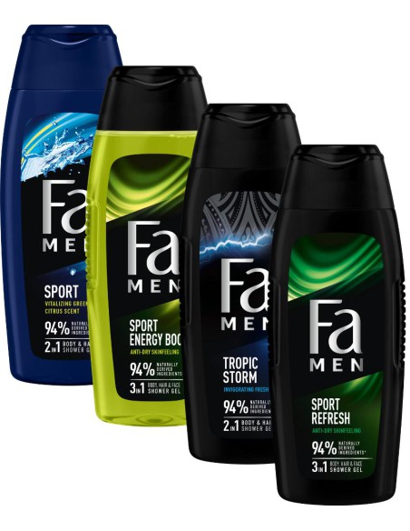 Duży zestaw żel pod prysznic  mix męski 4x400 ml 3838824404509 6