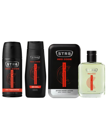 Zestaw pielęgnacyjny męski: Woda po goleniu + Dezodorant do ciała + Żel pod prysznic STR8 Red Code 5201314153559 6