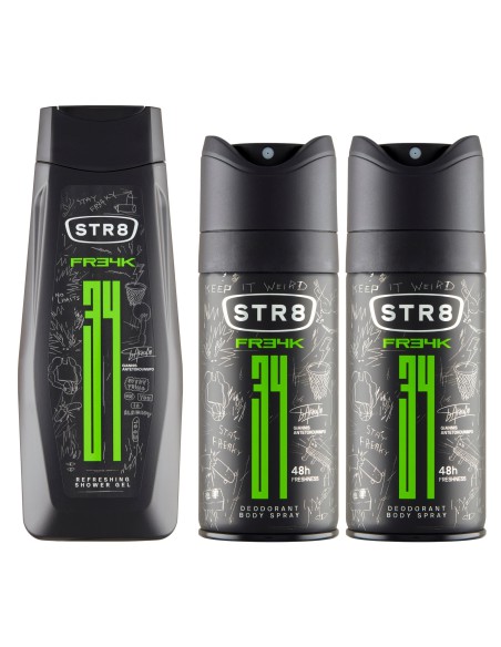 Kosmetyczny zestaw dla mężczyzn: 2x Dezodorant do ciała + Żel pod prysznic STR8 FR34K 5201314145066 5