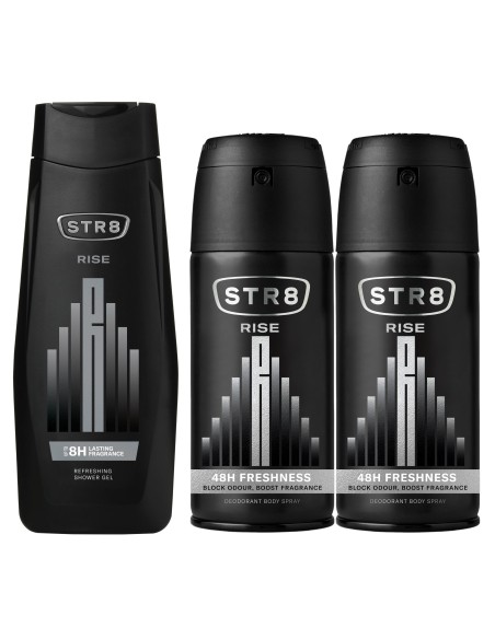 Zestaw dwóch dezodorantów i żelu pod prysznic dla mężczyzn STR8 Rise 5201314107224 5