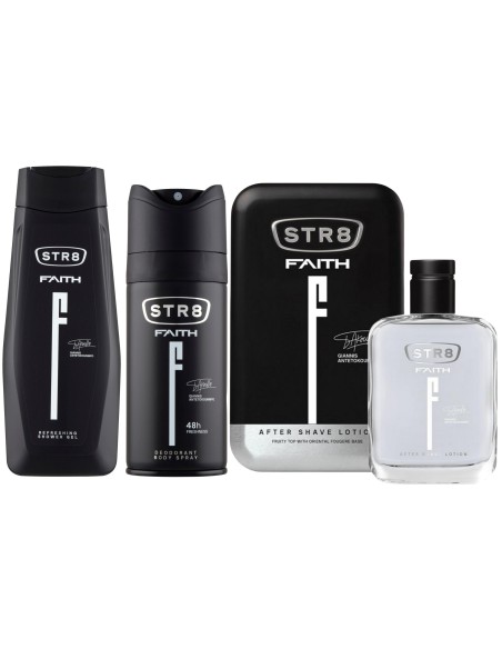 Zestaw kosmetyków męskich: Woda po goleniu + Dezodorant + Żel pod prysznic  STR8 Faith 5201314157557 6
