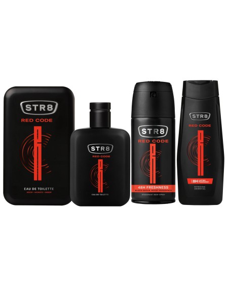 Woda toaletowa + żel pod prysznic + dezodorant do ciała dla mężczyzn STR8 Red Code 5201314153559 11